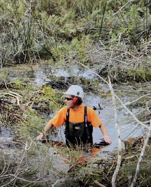 Chris Wading Through Water