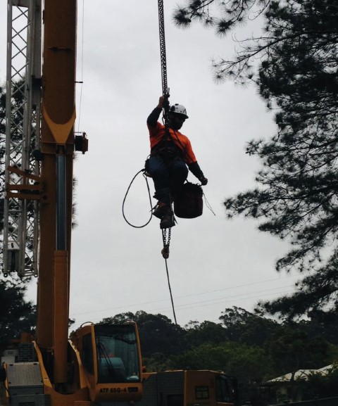 Jason Doing Early Crane Work